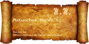 Matuschek Marót névjegykártya
